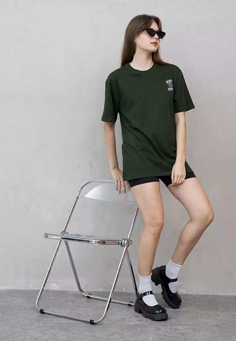 Kaos Hijau t shirt polos wanita houseofcuff motif Life's