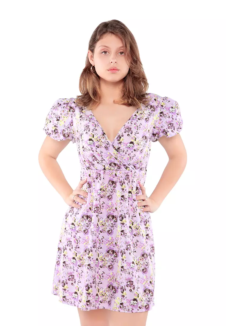 Purple dress top floral