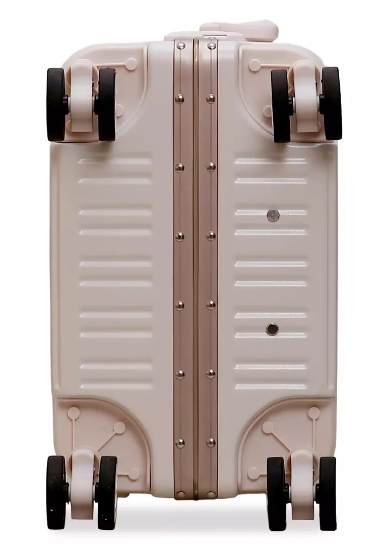 Carlton Koper Frame Aluminium Unisex Size 20 Inch Travel Bag Large Compartment TSA Lock Material Polycarbonate ORIGINAL - Pink