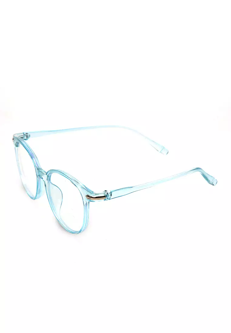 Kacamata Wanita Motif Polos Transparan Premium Quality - Biru Dove
