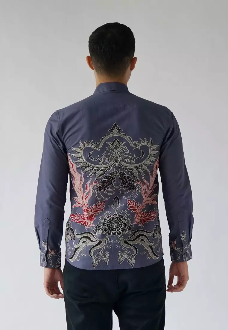 Slimfit Darvi Kemeja Batik Pria Lengan Panjang