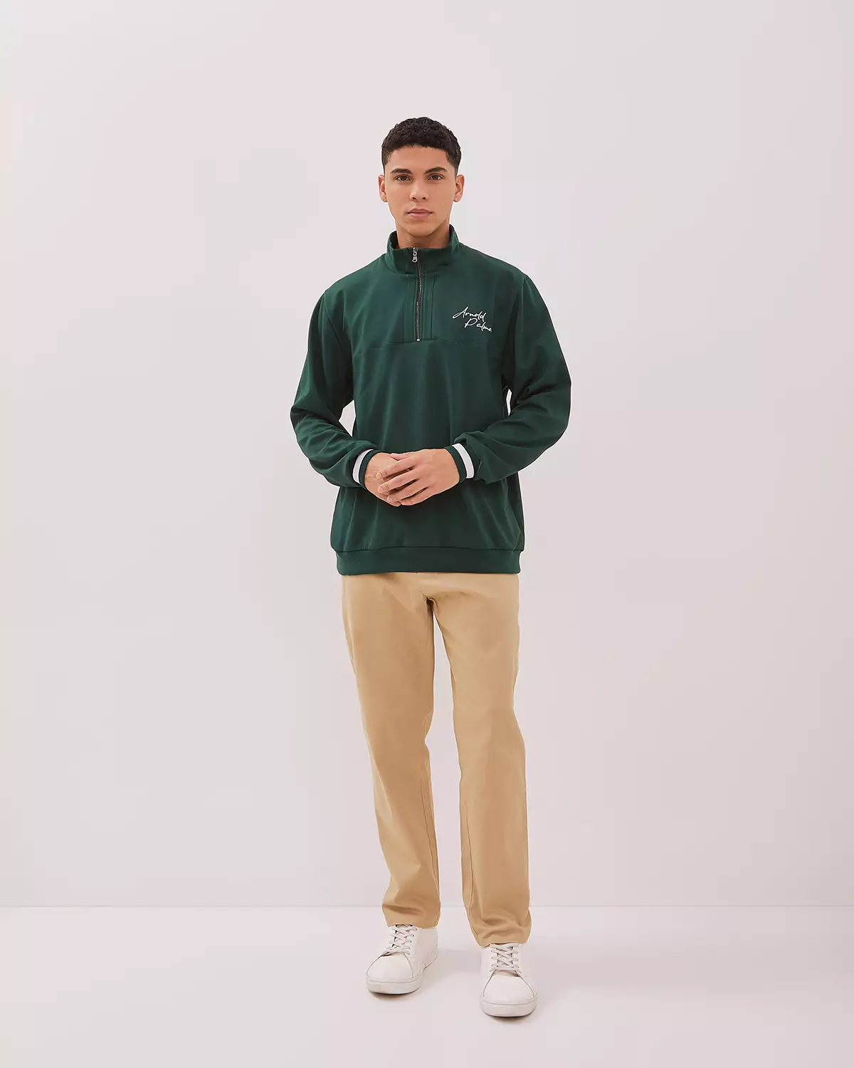 MEN'S GREEN CASUAL SWEATER