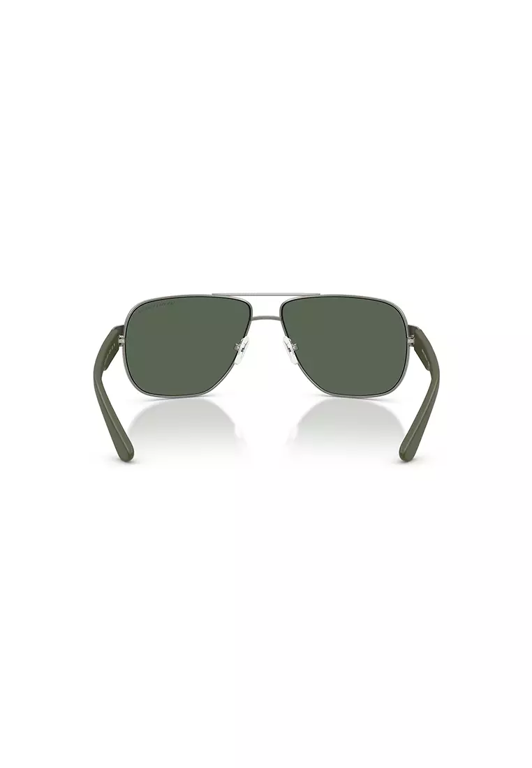 Men's Pilot Frame Matte Gunmetal Metal Sunglasses - AX2012S