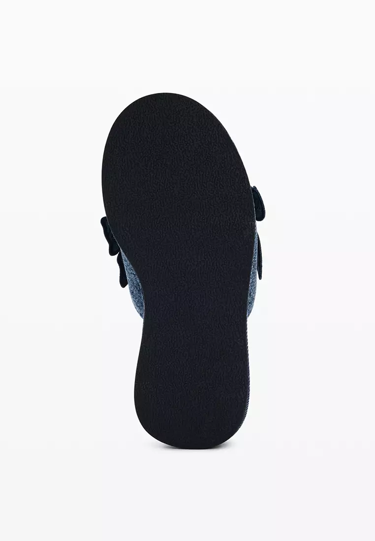 Denim platform sandal