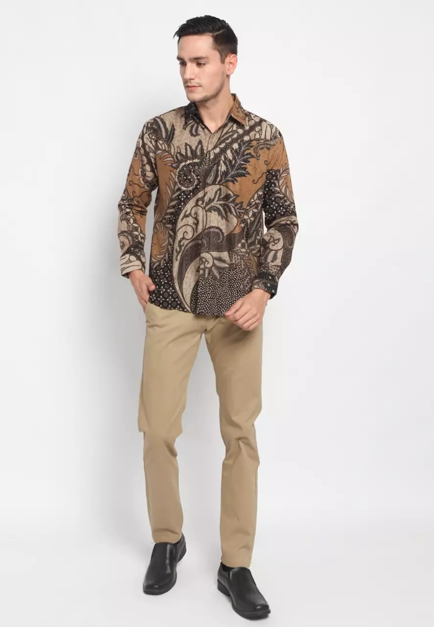 Kemeja Batik Pria Premium Slimfit Elegant Modern Lengan Panjang Adhama
