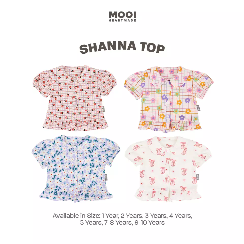 Mooi Atasan Anak Perempuan Shanna Top - Almond Cream