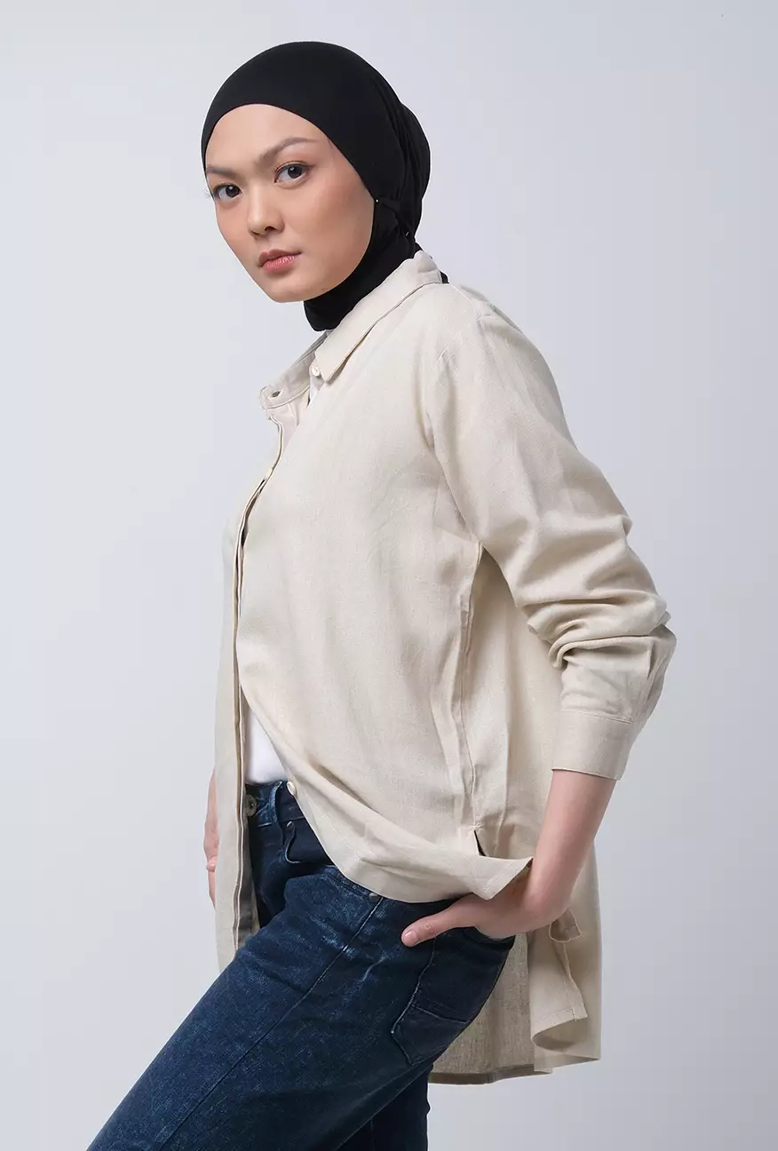 Kemeja Wanita Baina Ecru Cream