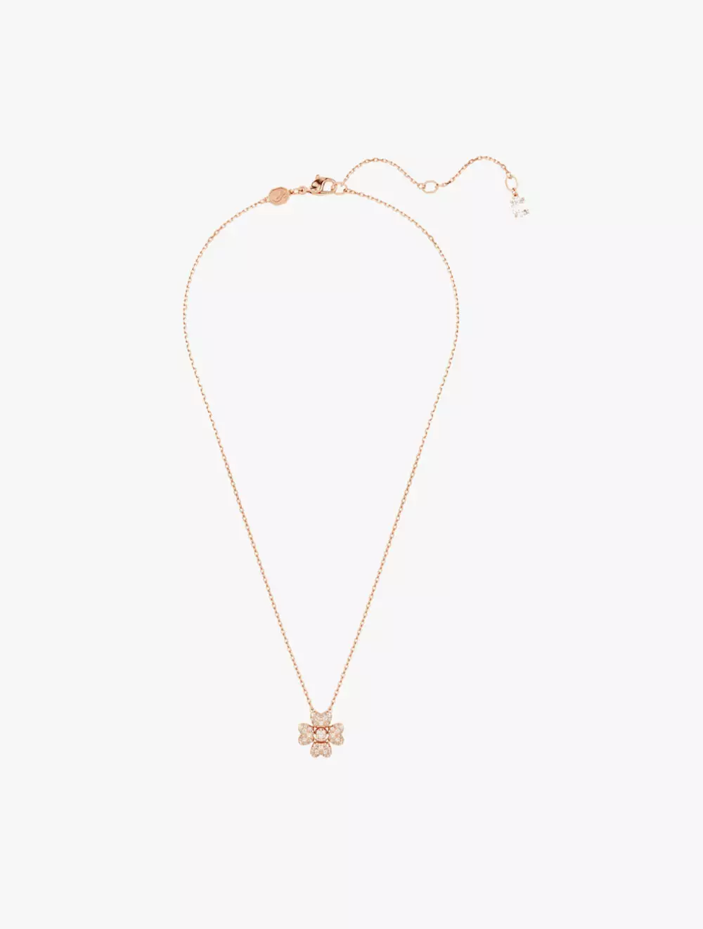 Idyllia Pendant, Clover, White, Rose Gold-Tone Plated - White