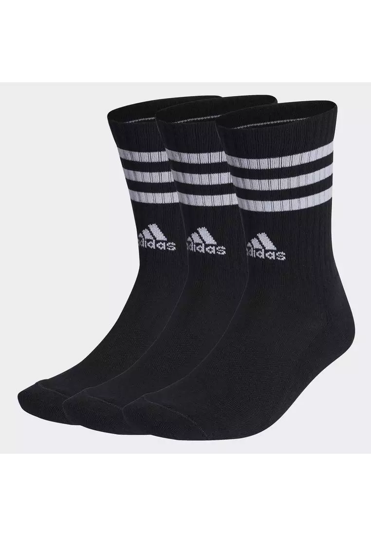 3-stripes cushioned crew socks 3 pairs