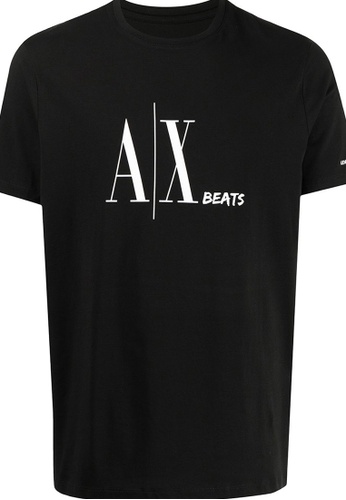 Armani Exchange black AX Armani Exchange Men Ax Beats Logo Crewneck T Shirt 87475AA47F18E8GS_1