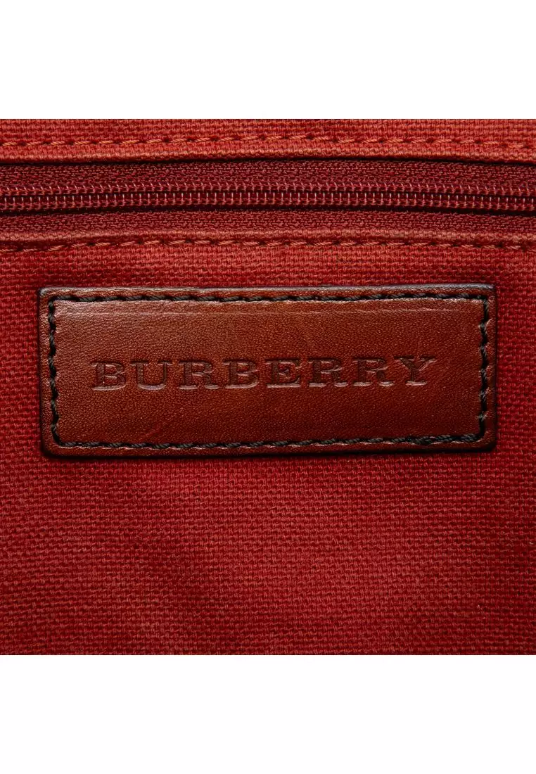 Pre-Loved Burberry Small Haymarket Check Coated Canvas Suede Panel Canterbury Tote