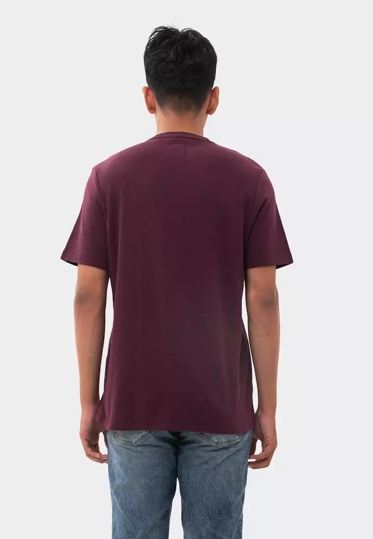 MANZONE Kaos Lengan Pendek LOWKEY - BURGUNDY