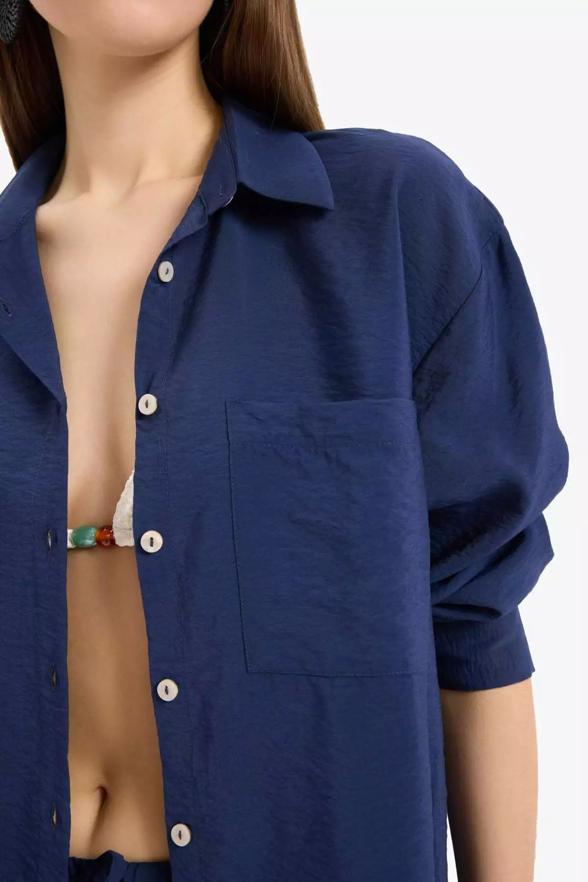 Regular Fit Beach Shirt-Fall in Love E1167Ax25Sm