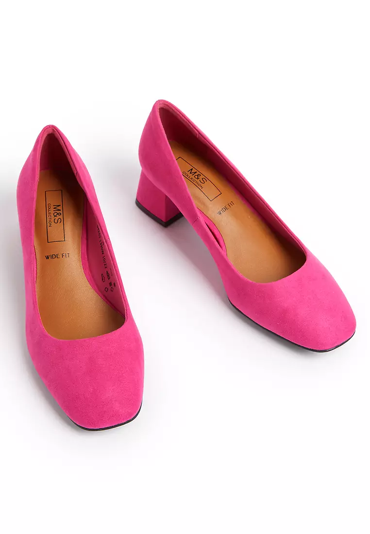 Jual Marks & Spencer Wide Fit Block Heel Square Toe Shoes Original 2024 ...