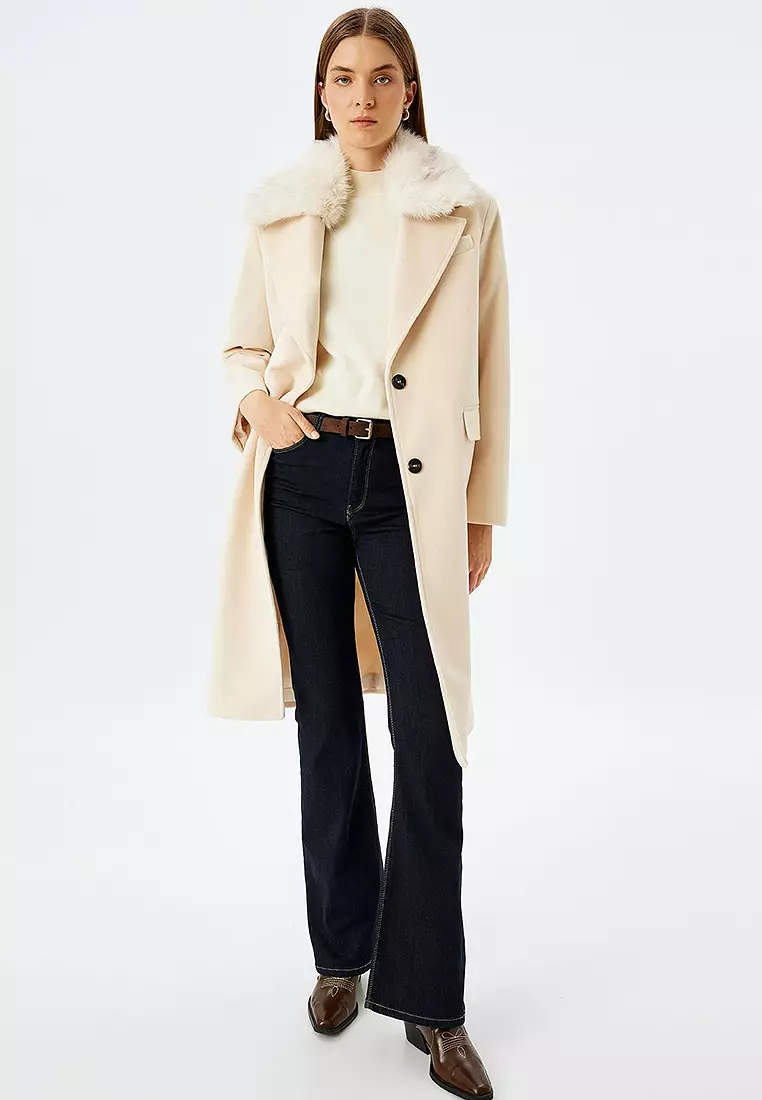 Faux Fur Collar Coat