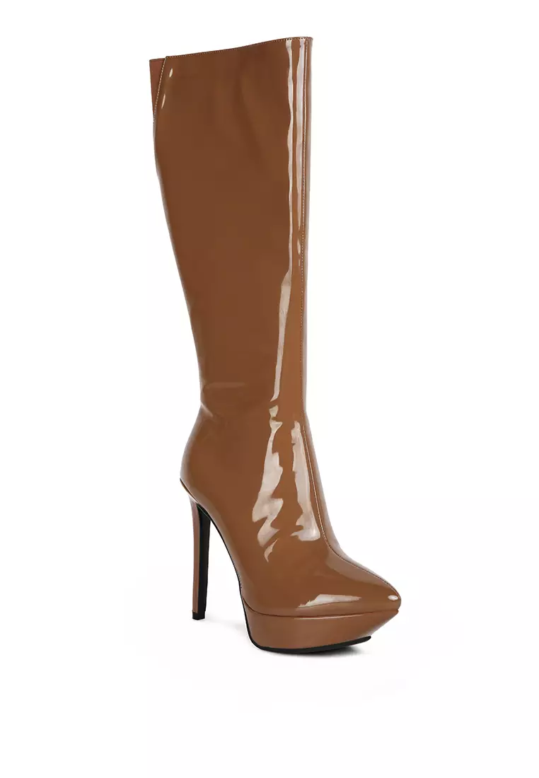 Real leather knee outlet high womens boots