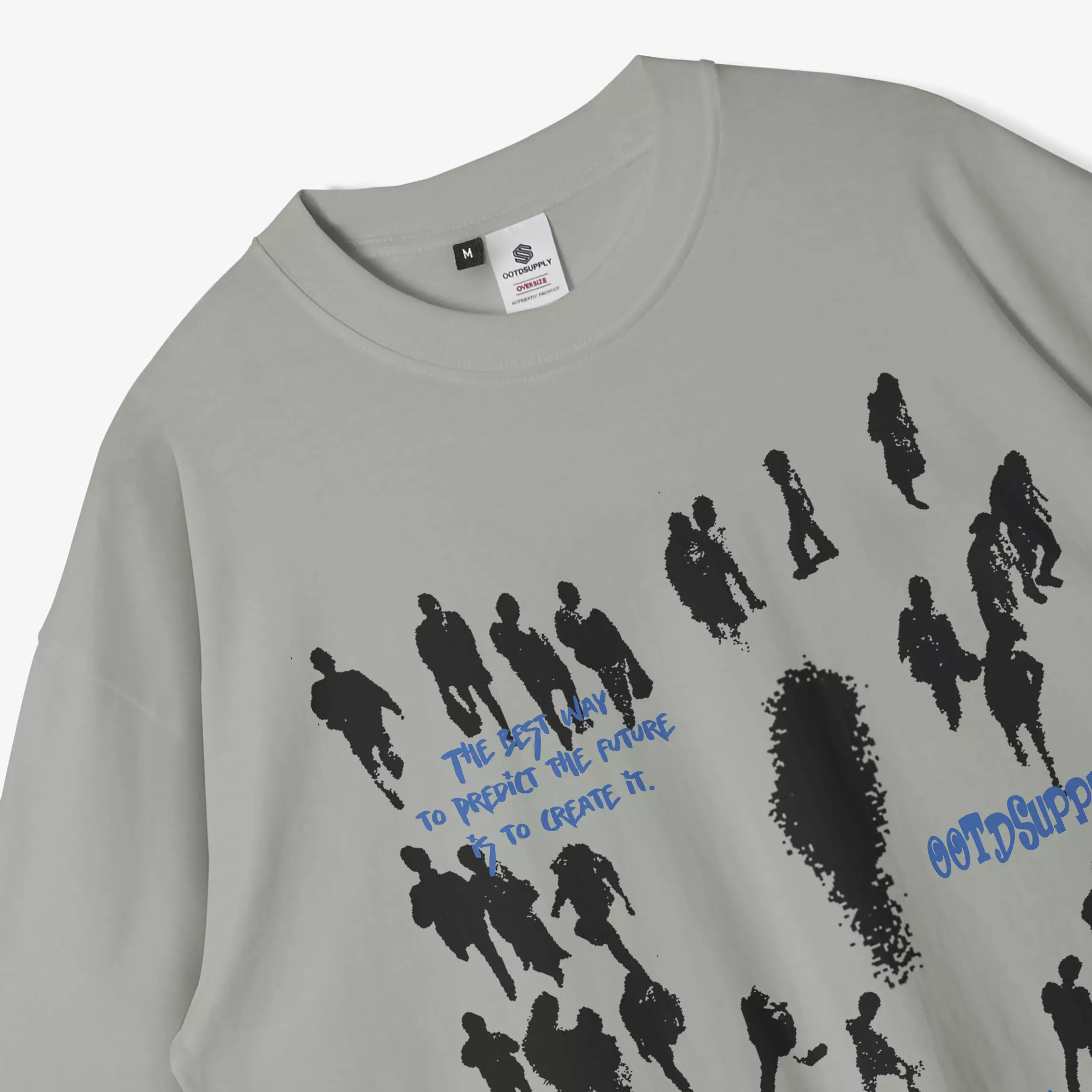 OOTDSUPPLY Oversized Tshirt Your Life Smokey Grey & White l Kaos Oversize Pria dan Wanita OVZ210