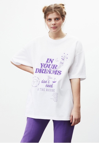 GRIMELANGE white Dream Women White/Purple T-shirt 875E6AA6787E73GS_1