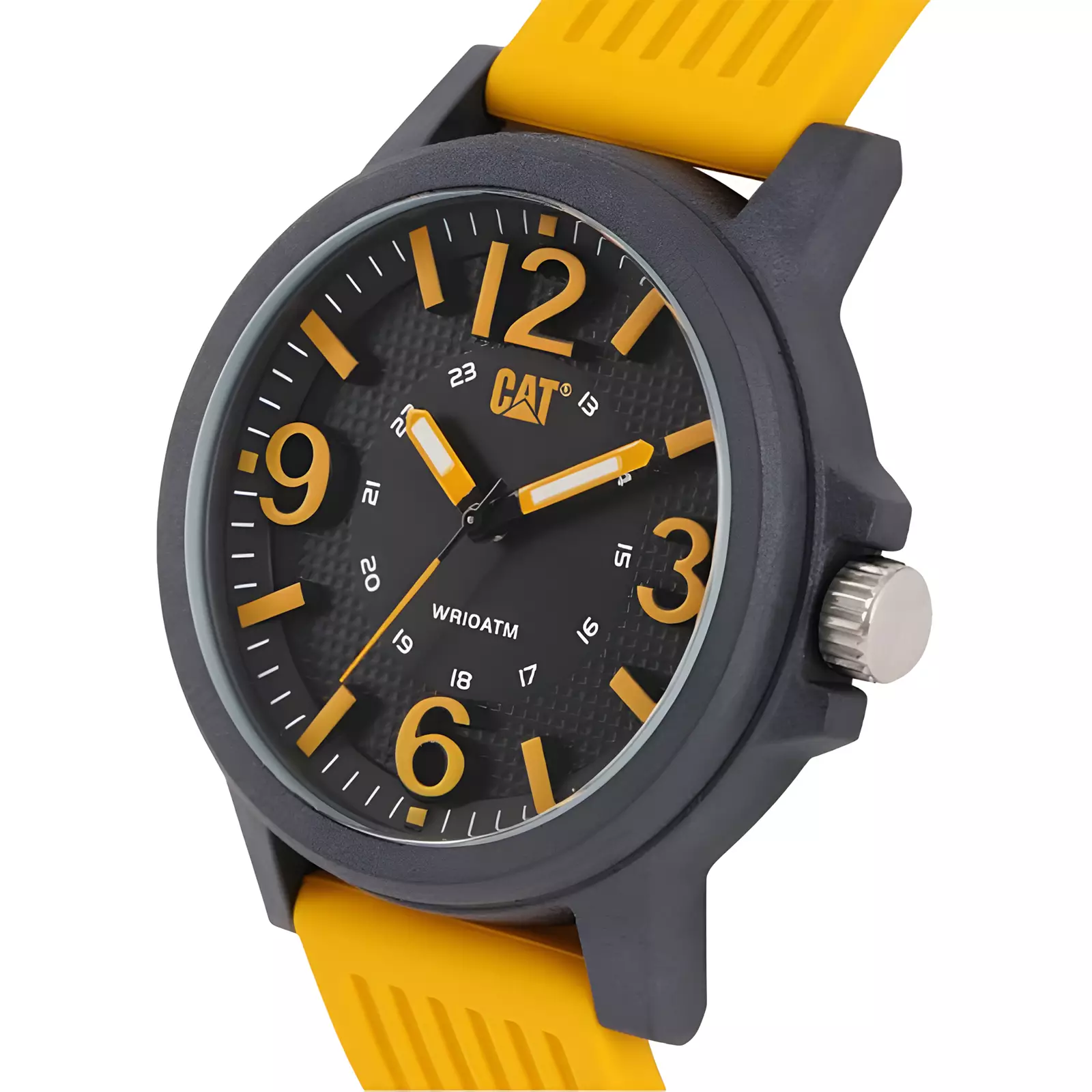 Jam Tangan Analog Pria - Black -Yelow Rubber Strap - CAT LF.111.27.137