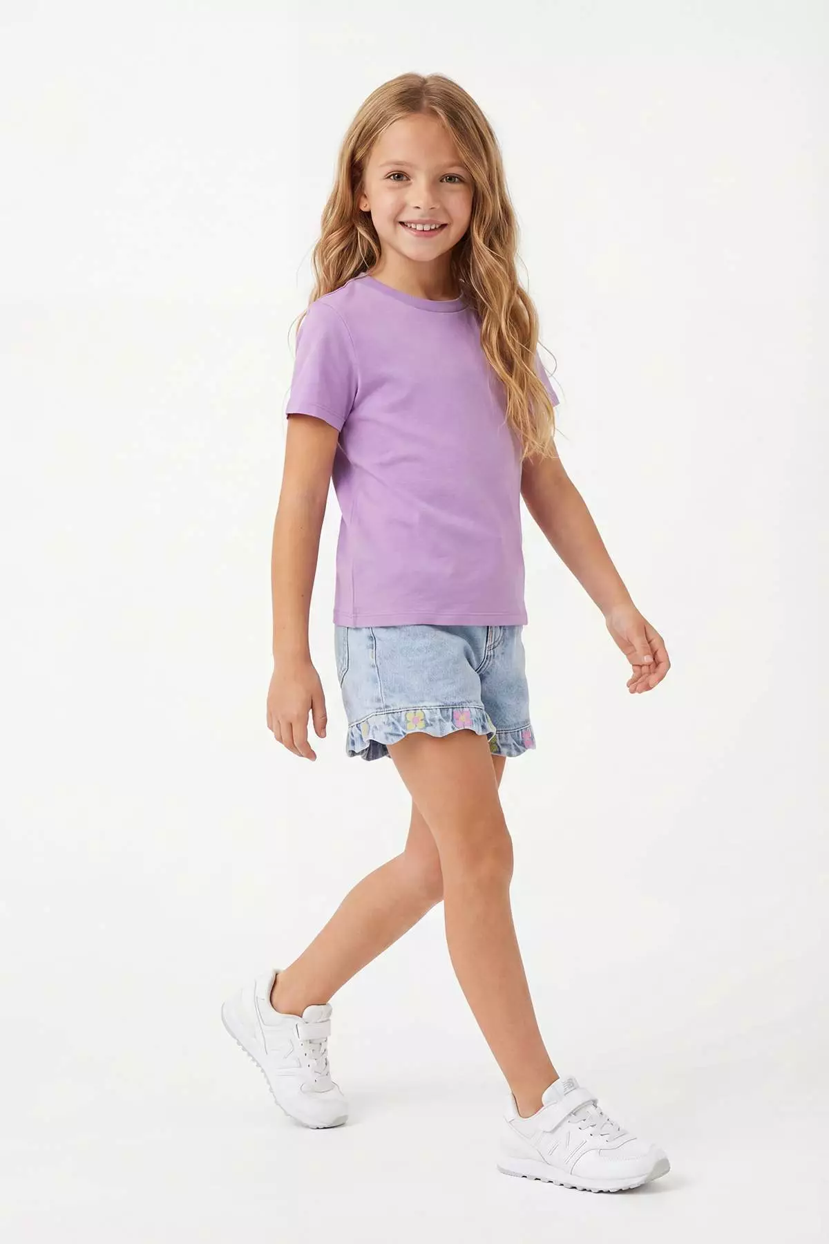 Lilac-Pink Printed Knitted T-Shirt Tkdss26Ts00027