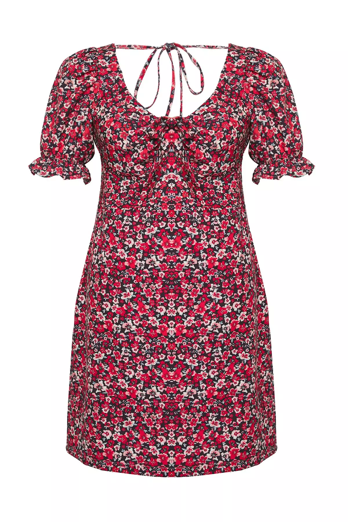 Plus Size Floral Puff Sleeve Dress