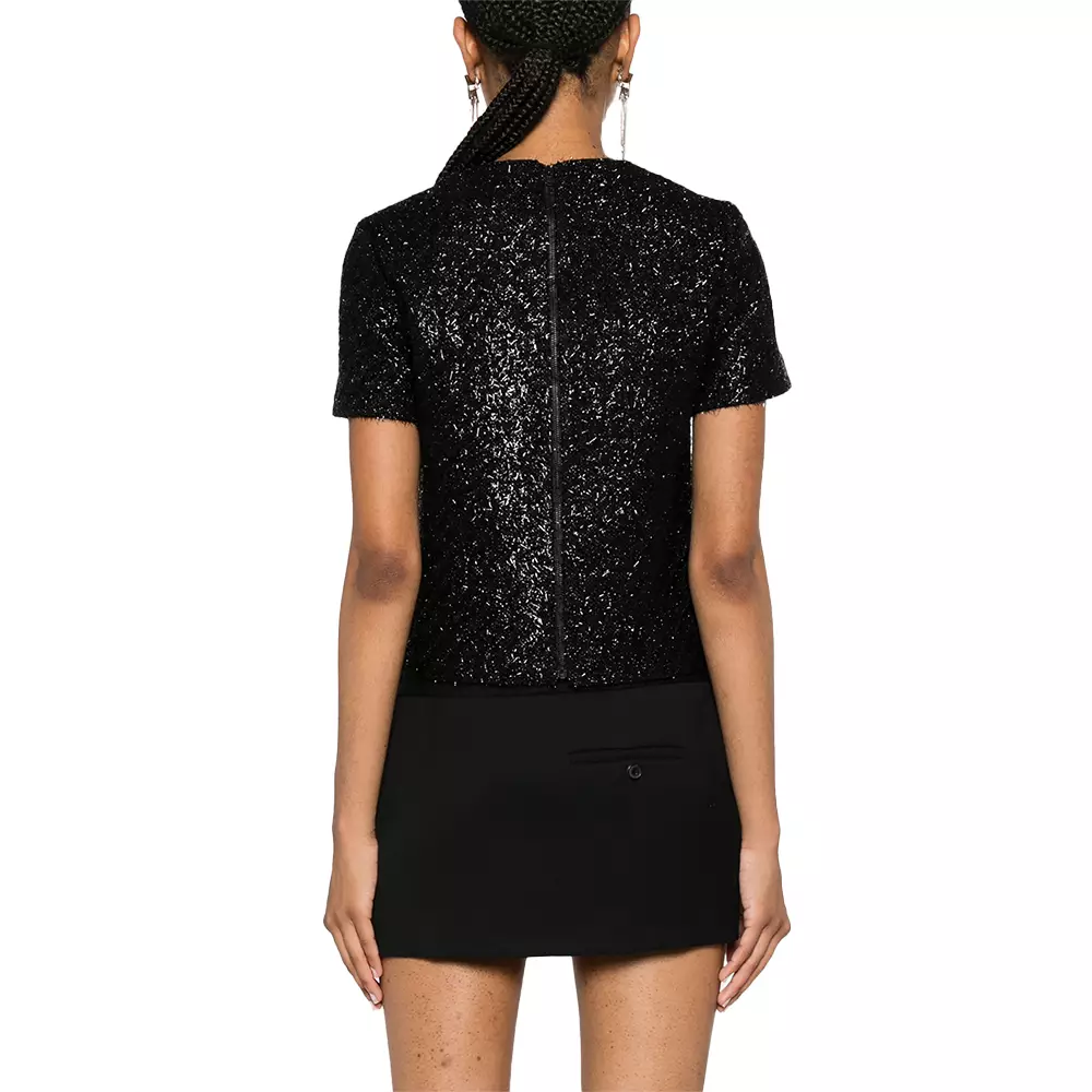 [4.4PRIL KEJUTAN HARGA] Tinsel Boucle Top Black