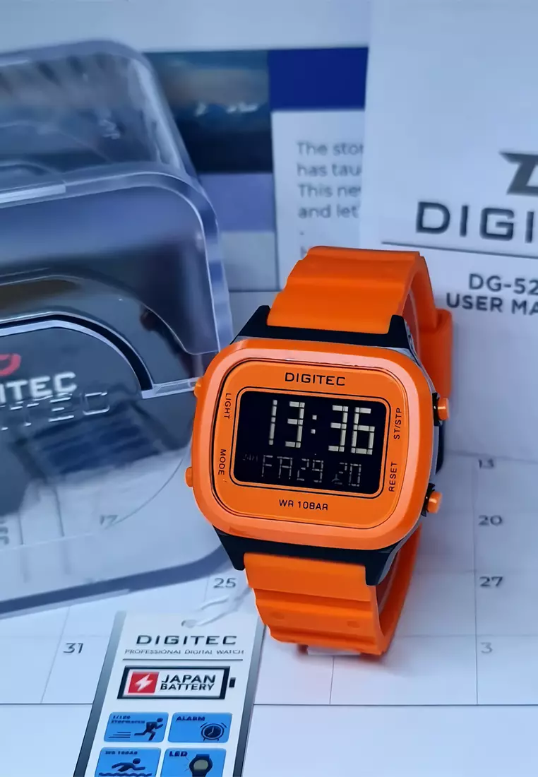 Jual Digitec Digitec Jam Tangan Digital Pria - Orange - Silicone Strap ...