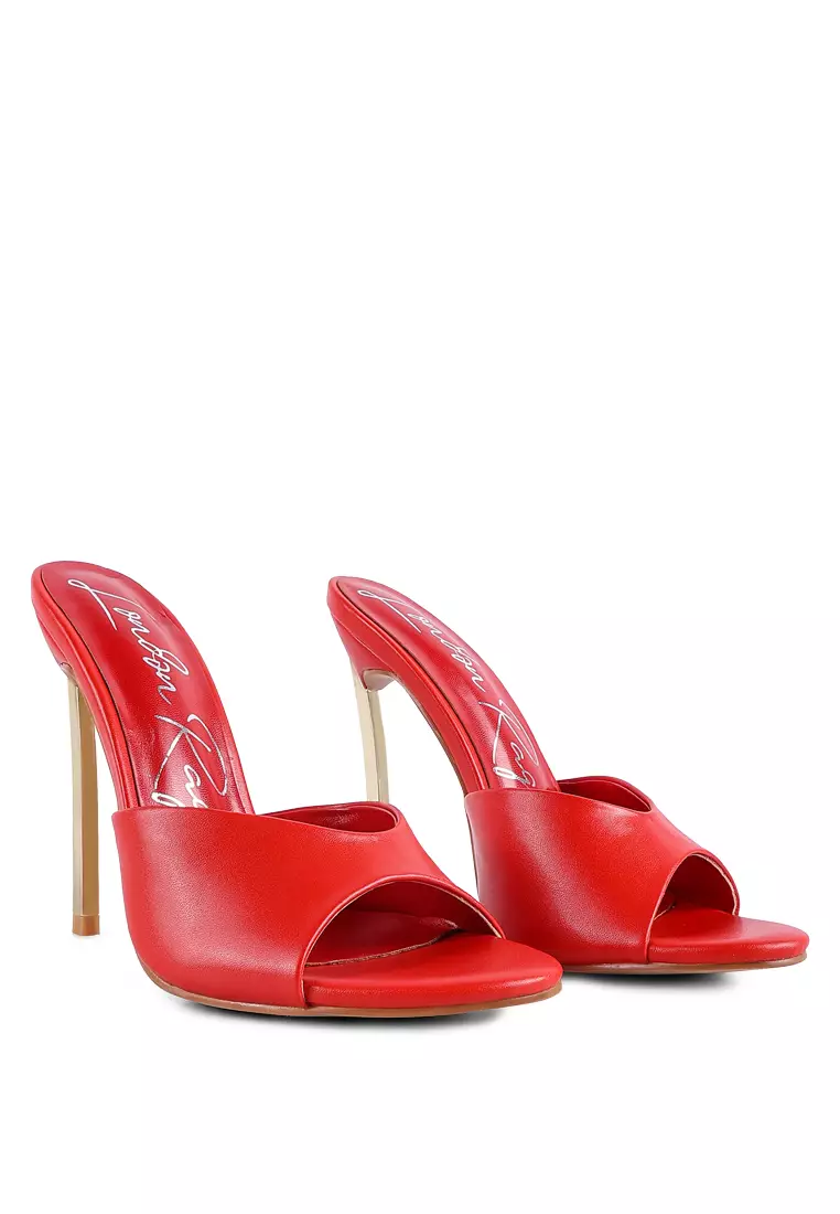 Buy London Rag Red High Heeled Sliders Sandals Online