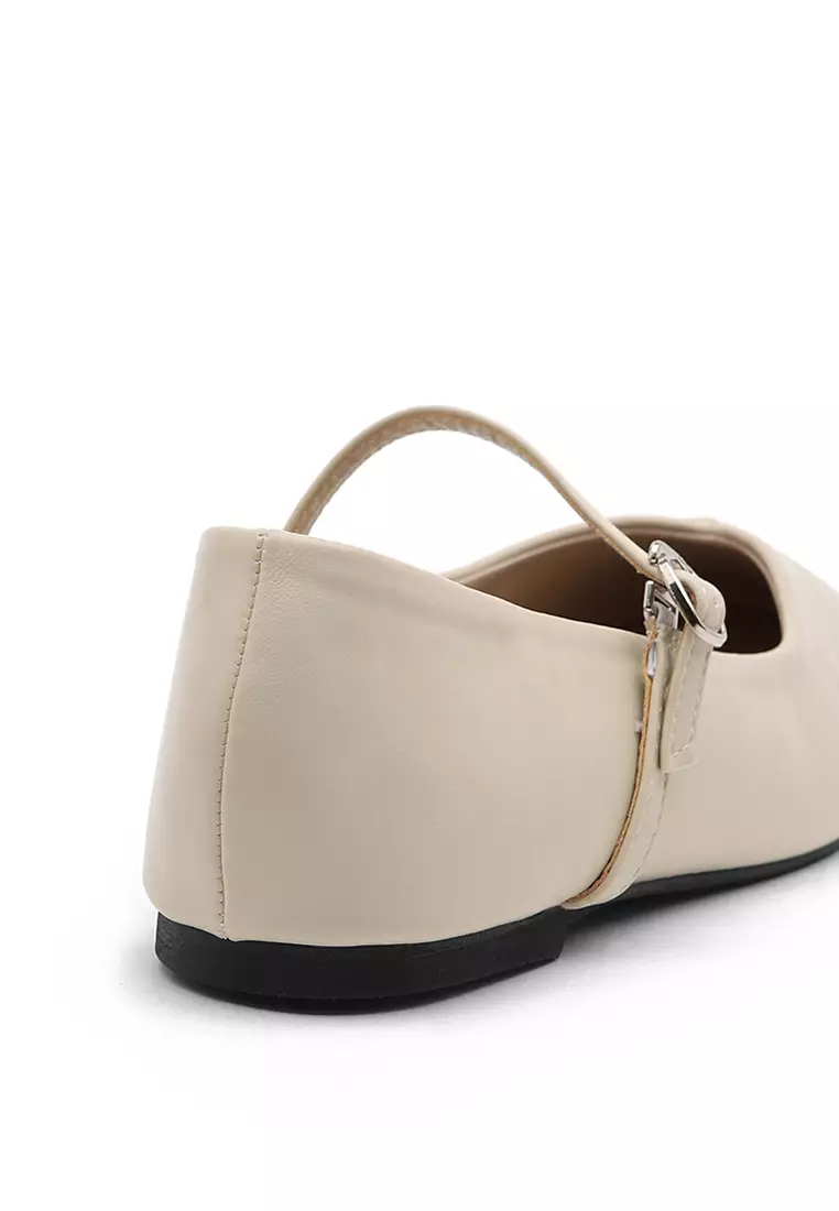 Melliji 方頭拼接瑪莉珍平底鞋 (1cm)