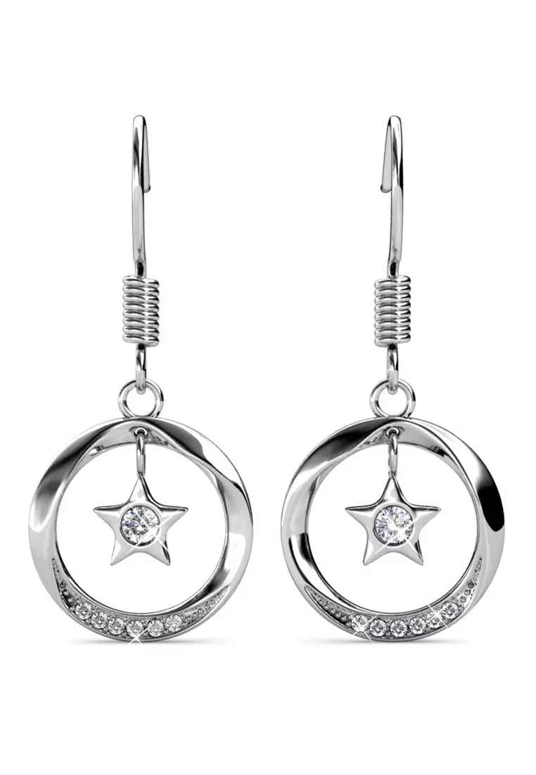 Stellar Hook Earring WG - Anting Crystal by Her Jewellery