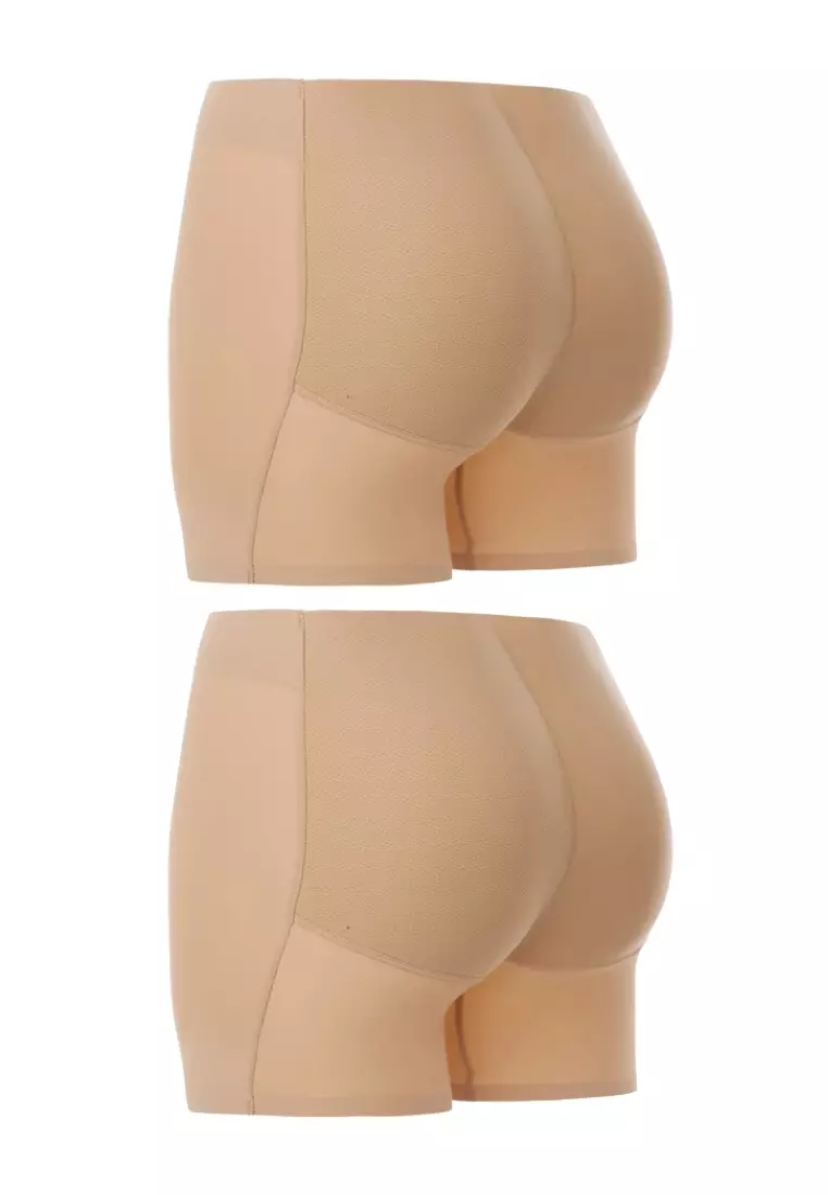 2 Pack Kleo Butt Lifter Safety Shorts Panties Seamless Padded Underwear Hip Pads Enhancer Panty in Nude