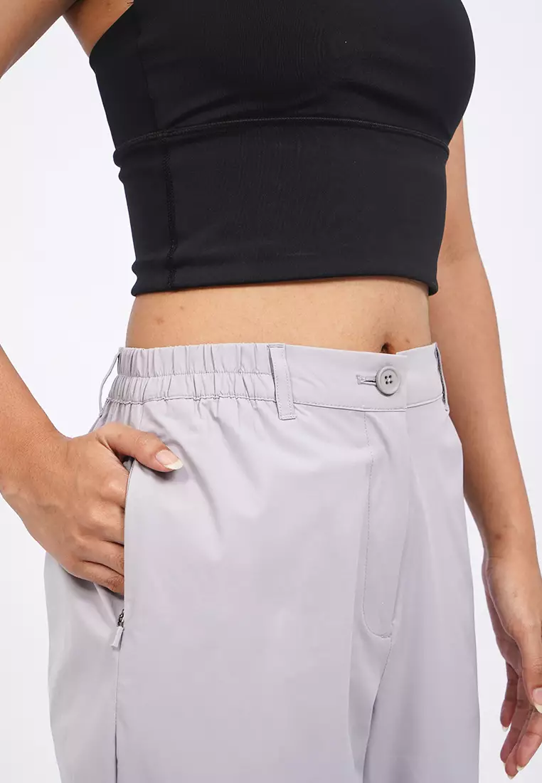 Elastic Waist Straight Active Pants