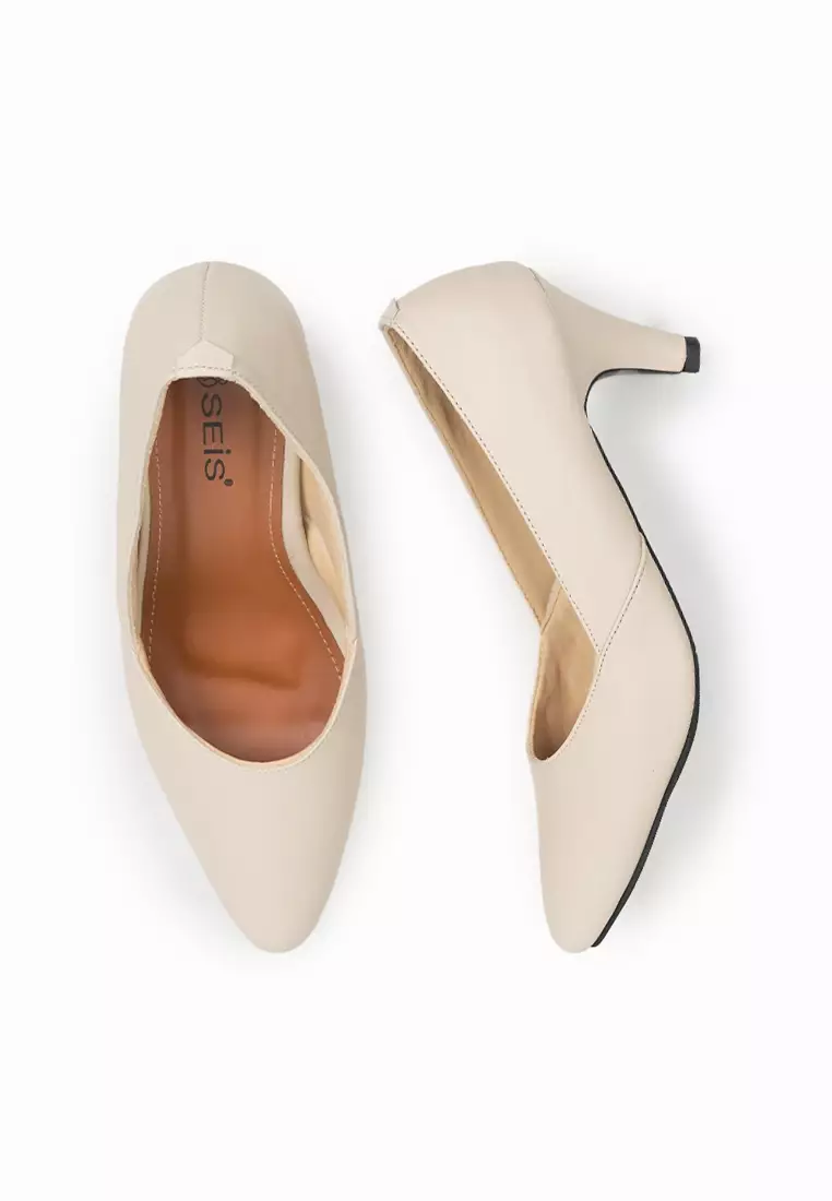 Seis Vinka Sepatu High Heels Wanita 7 cm-CREAM