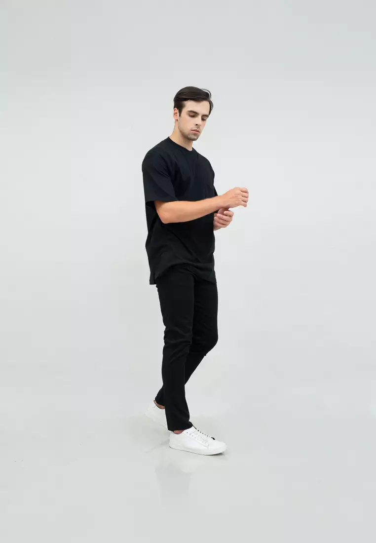 kaos oversized hitam unisex pria t shirt besar hitam tokyo houseofcuff