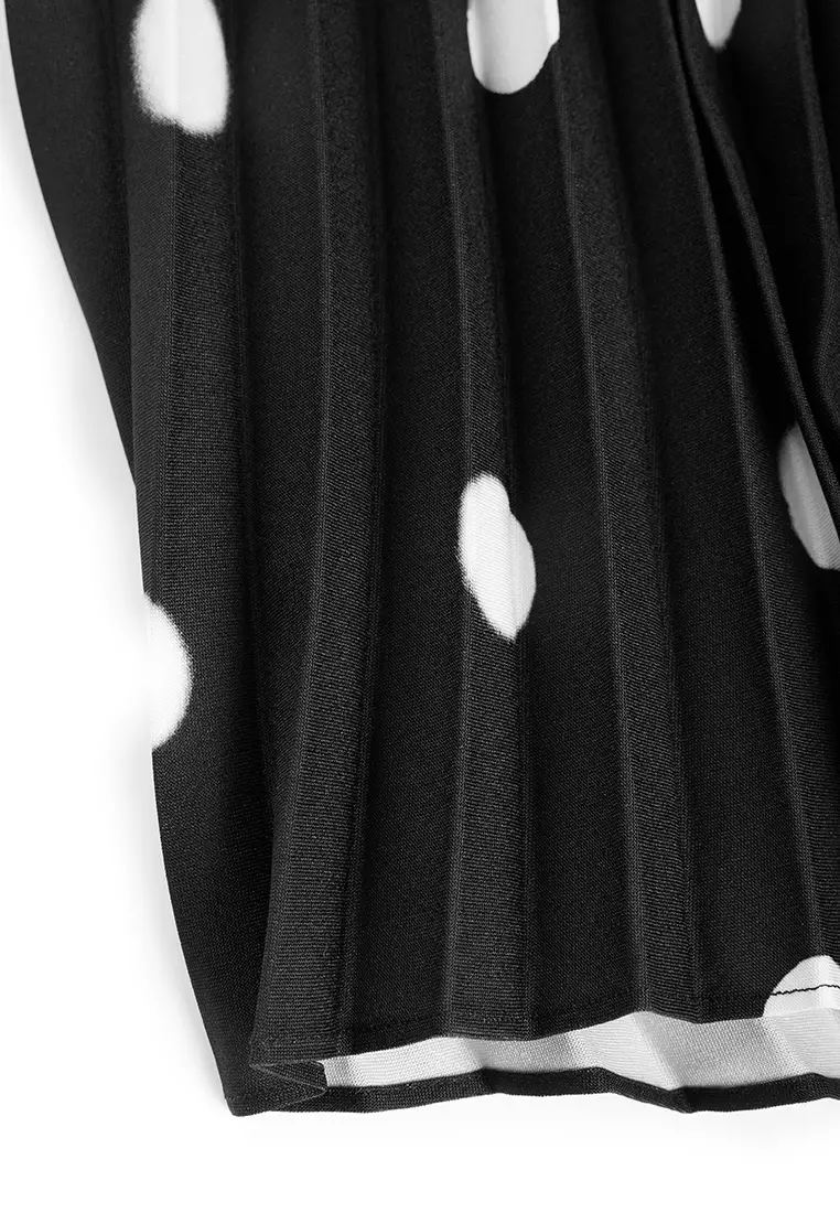 JNBY波點印花半身裙A字長款裙