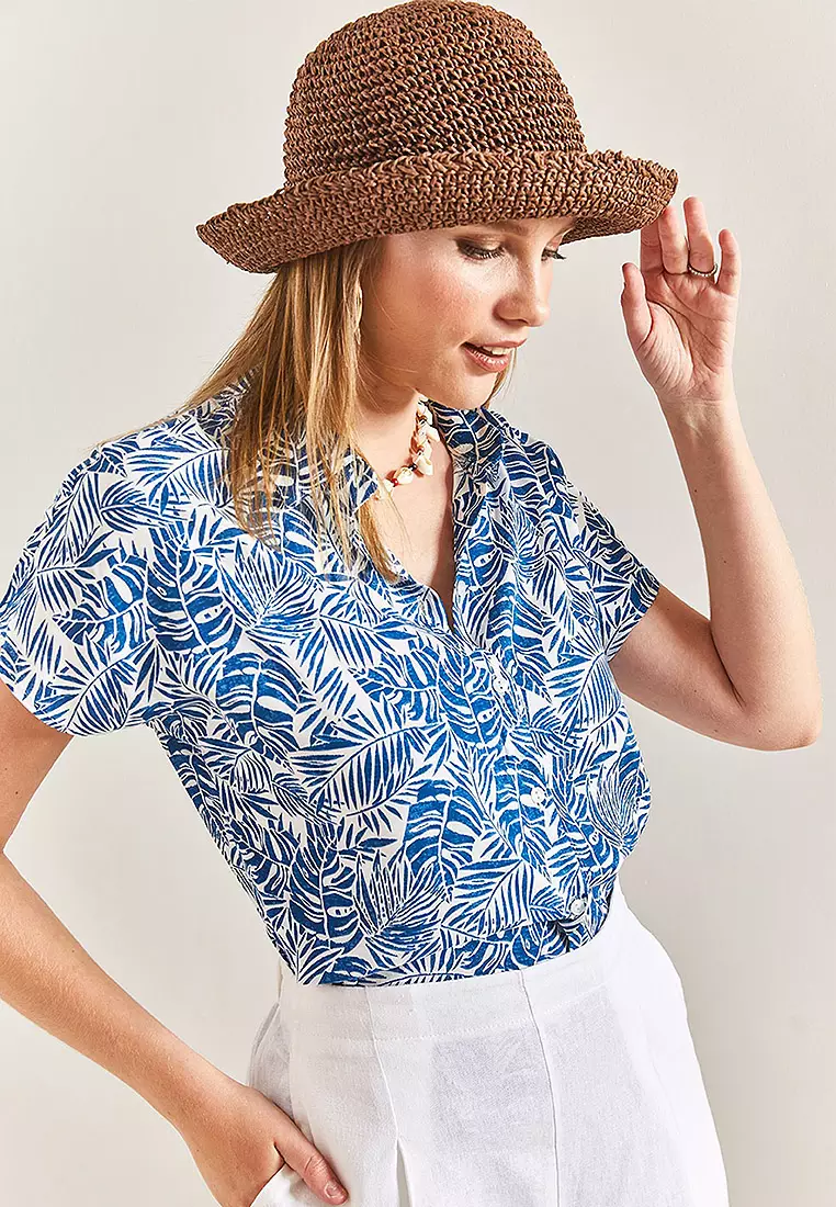 Short Sleeve Printed Viscose Shirt