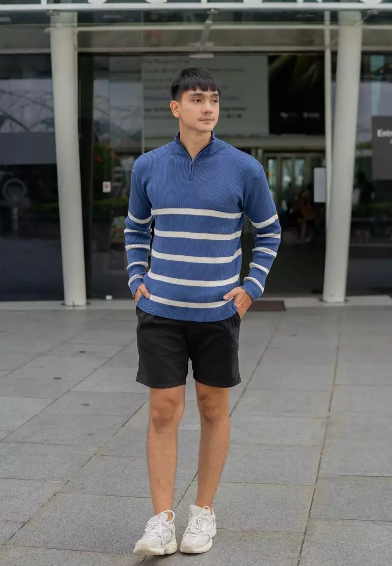 Kale Dickson Blue / Sweater Rajut Lengan Panjang Pria premium berbahan dasar cotton wool