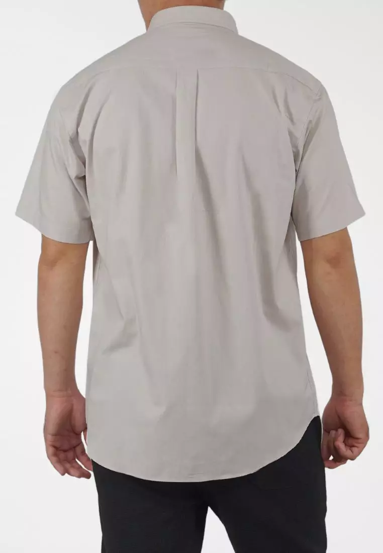 Crocodile MALE 0129 Grey 29 - Men Shirt Kemeja Lengan Pendek - Relax Fit - Katun