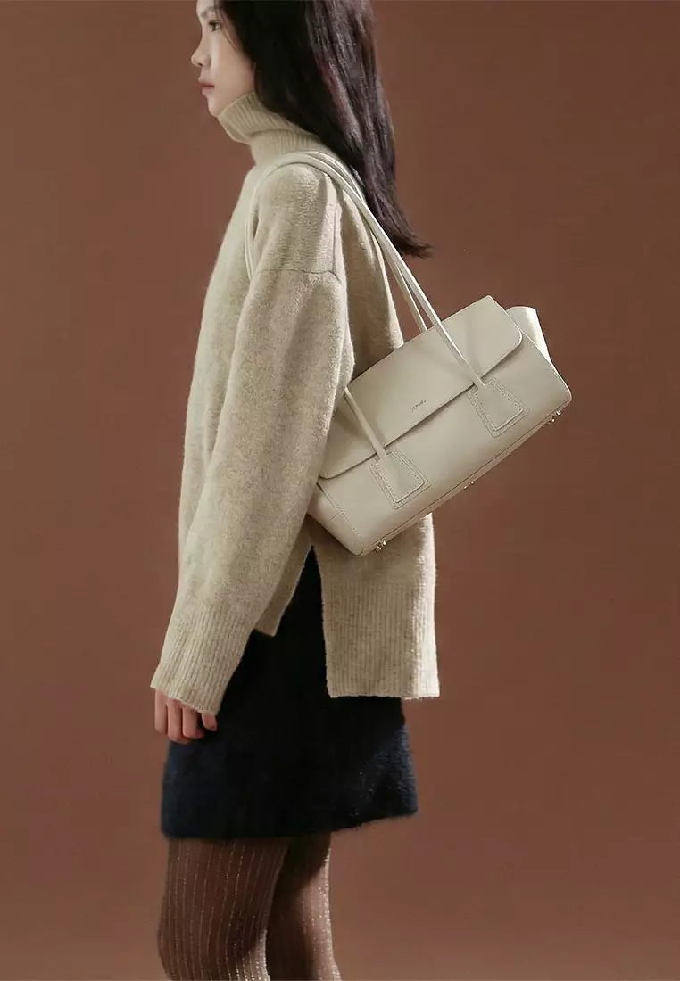 UNNI Baguette Shoulder Bag - Cream Beige