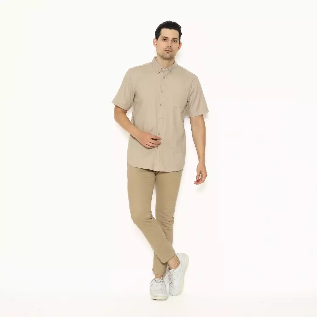 AMK Kemeja Pria Lengan Pendek SHS KAZUKI S/S Khaki