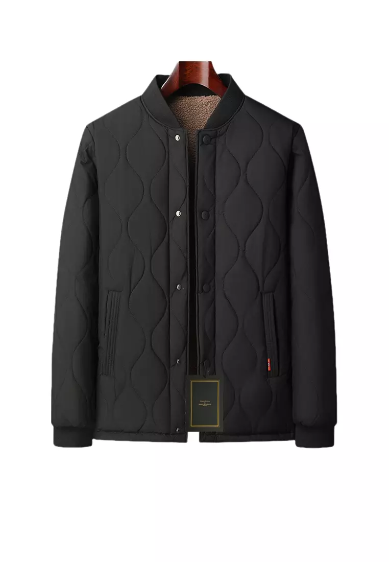 Fleece-lined Stand Collar Quilted Jacket CSCF-B51