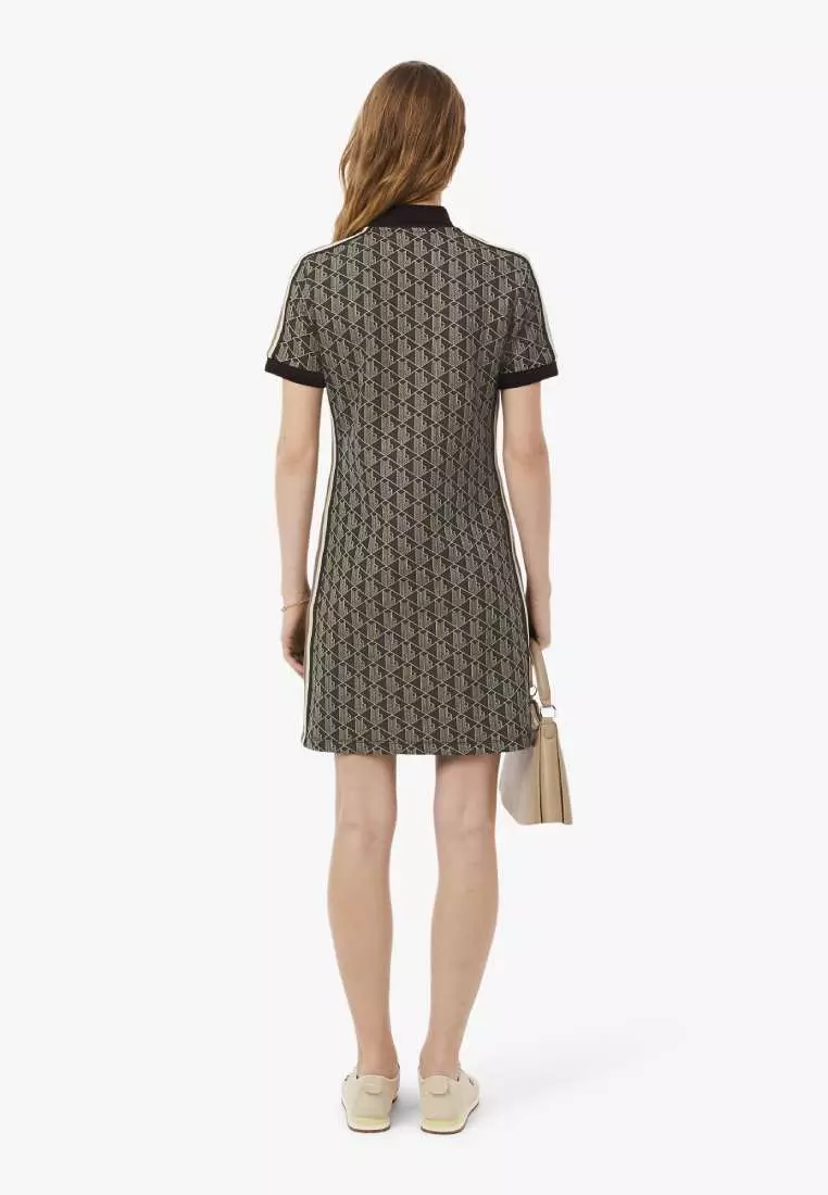 Slim Fit Monogram Jacquard Polo Dress