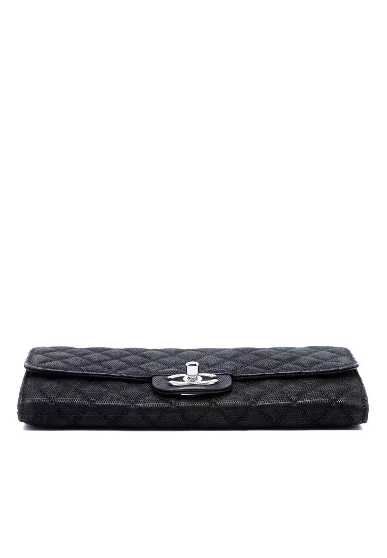 Pre-Loved Chanel Cc Quilted Iridescent Fabric East West Flap