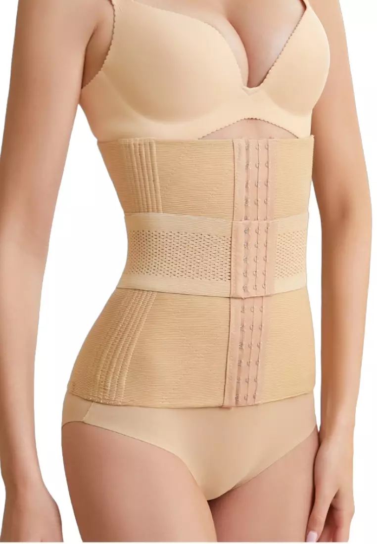 Premium Saloma High-Waisted Shaping & Compression Girdle Body Shaper Shapewear in Nude