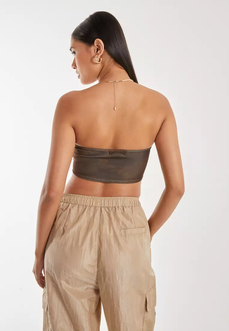 Pink Vanilla Chocolate Watermark Seam Corset Top