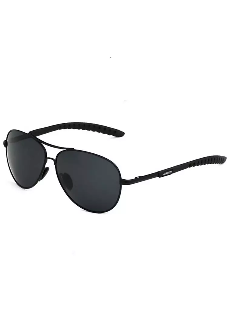 Adkins Kacamata Aviator Polarized Lens Sunglasses UV Protection Frame Material Metal ORIGINAL - Black