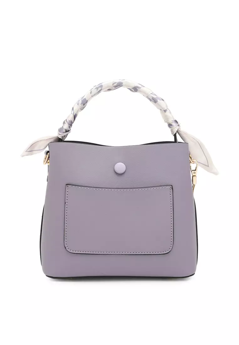 Women's Chain Top Handle Bag / Sling Bag / Crossbody Bag / Shoulder Bag (Tas Selempang Wanita / Tas Tangan Wanita / Tas Bahu Wanita) - Ungu