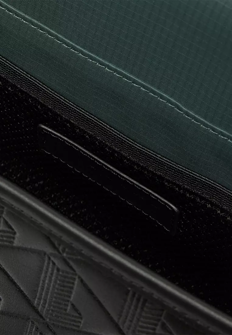 Small Monogram Leather Flap Satchel