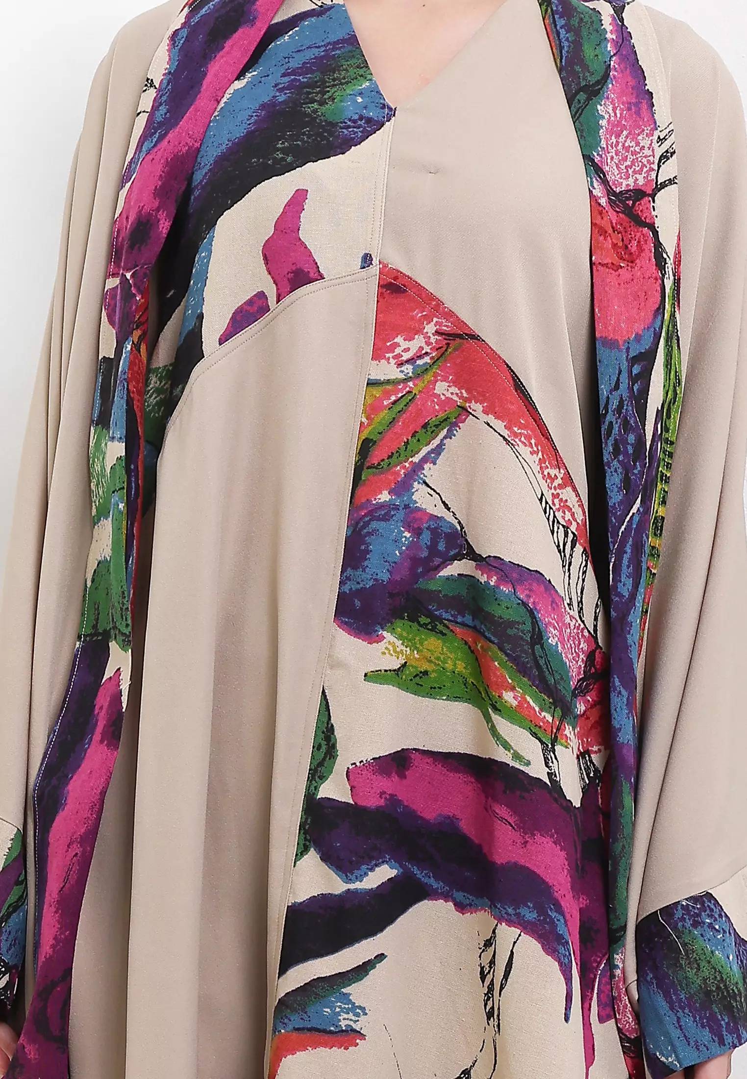 SET GAMIS Sleeveless C&S+TT & Cardigan Lowo Cut&Sew