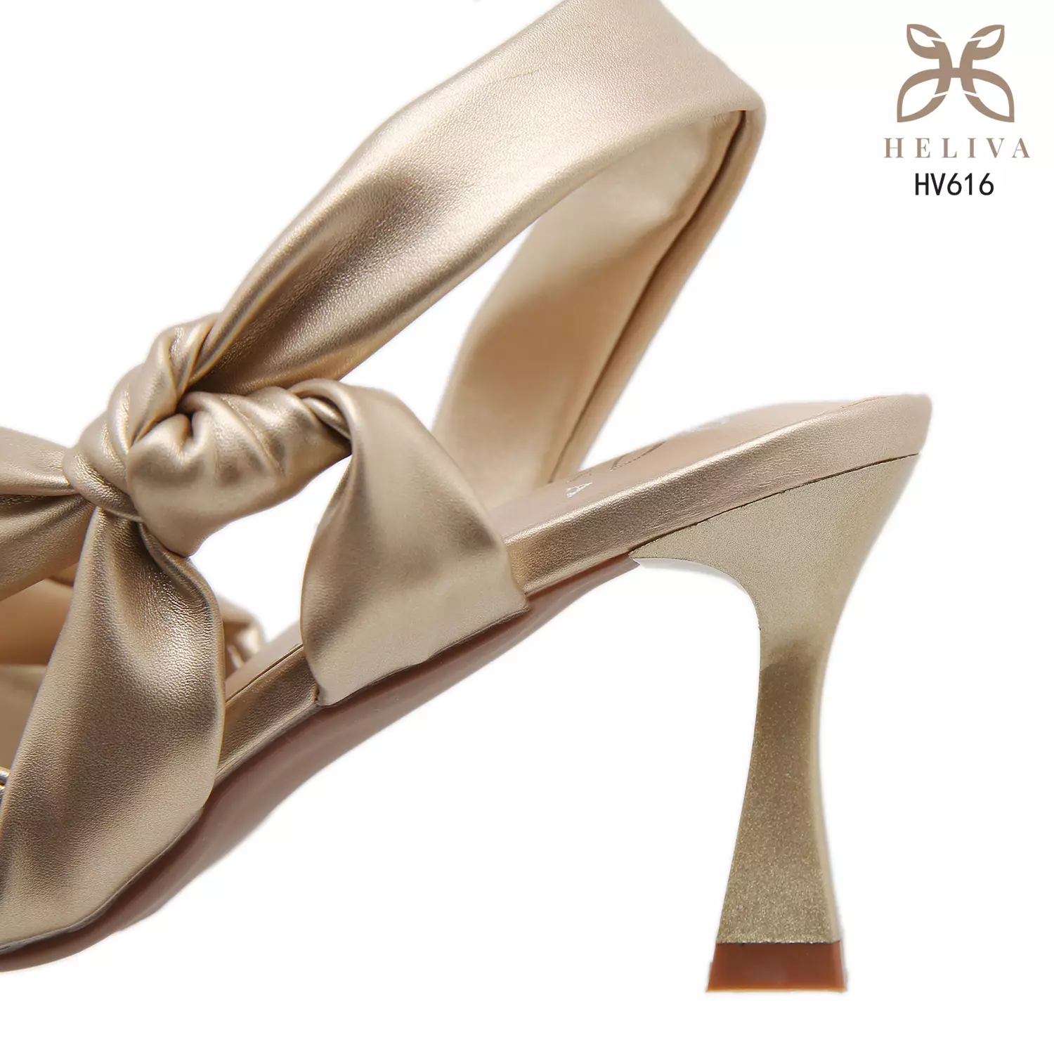 HELIVA BELLARIA 7cm Slingback Heels Sculpted Bow Accent & Elegant Pointed Toe HV616